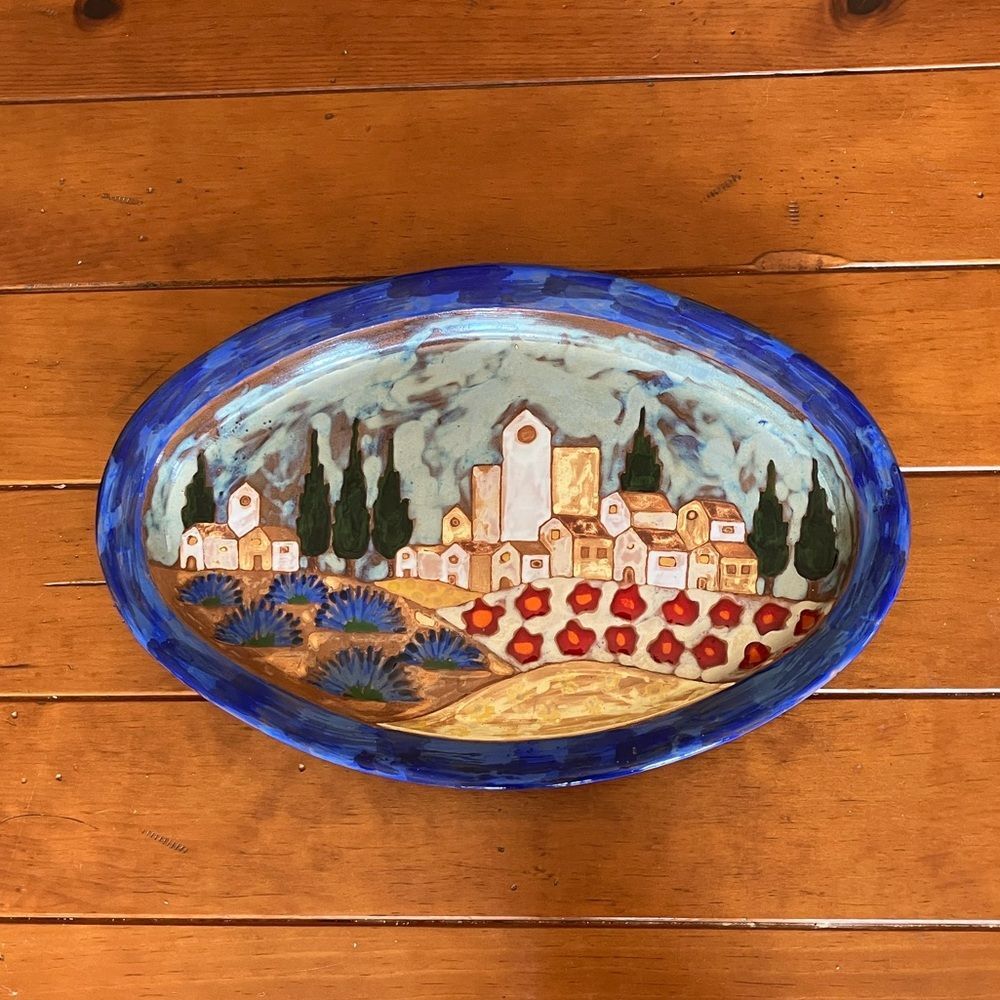Hand Painted French Azema Vallauris Platter